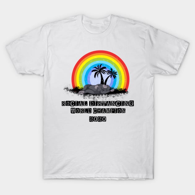 Social Distancing World Champion T-Shirt by ARRIGO